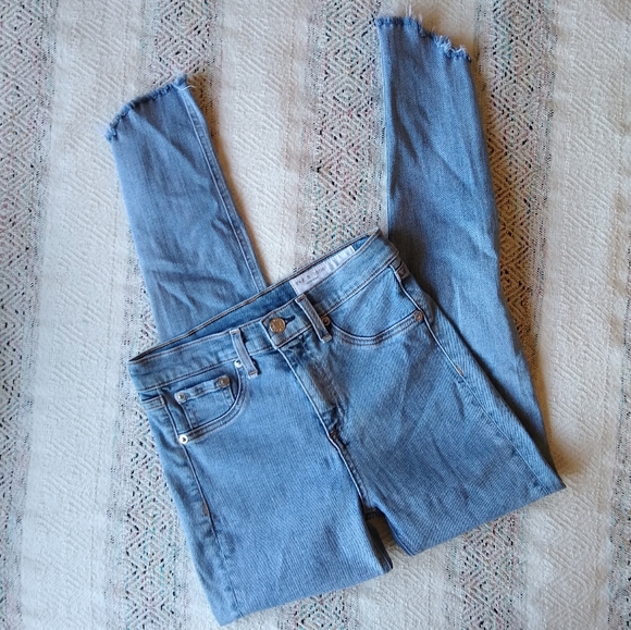 NEW Rag & Bone High-Rise Step Hem Skinny Jeans 26 Worn 1x - Picture 3 of 9